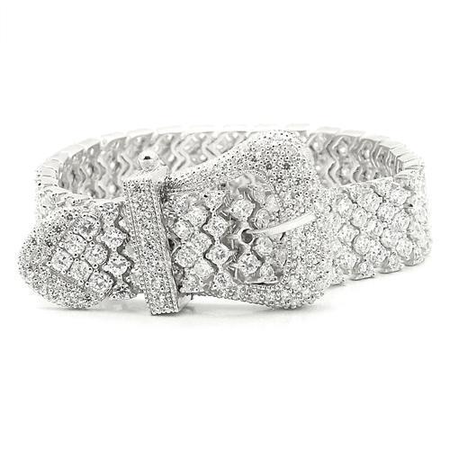 LOS179 - Rhodium 925 Sterling Silver Bracelet with AAA Grade CZ in