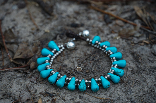 Ocean Drop Double Stranded Boho Silver Bracelets