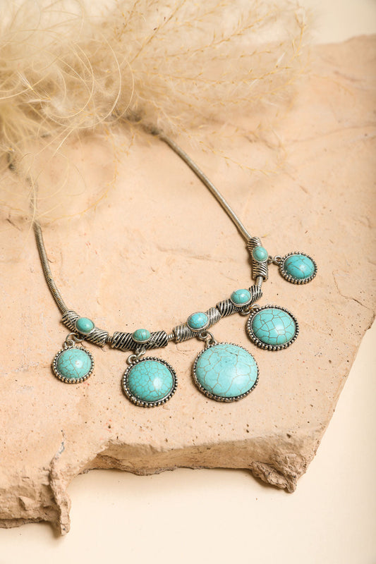 Turquoise Charm Link Necklace💙