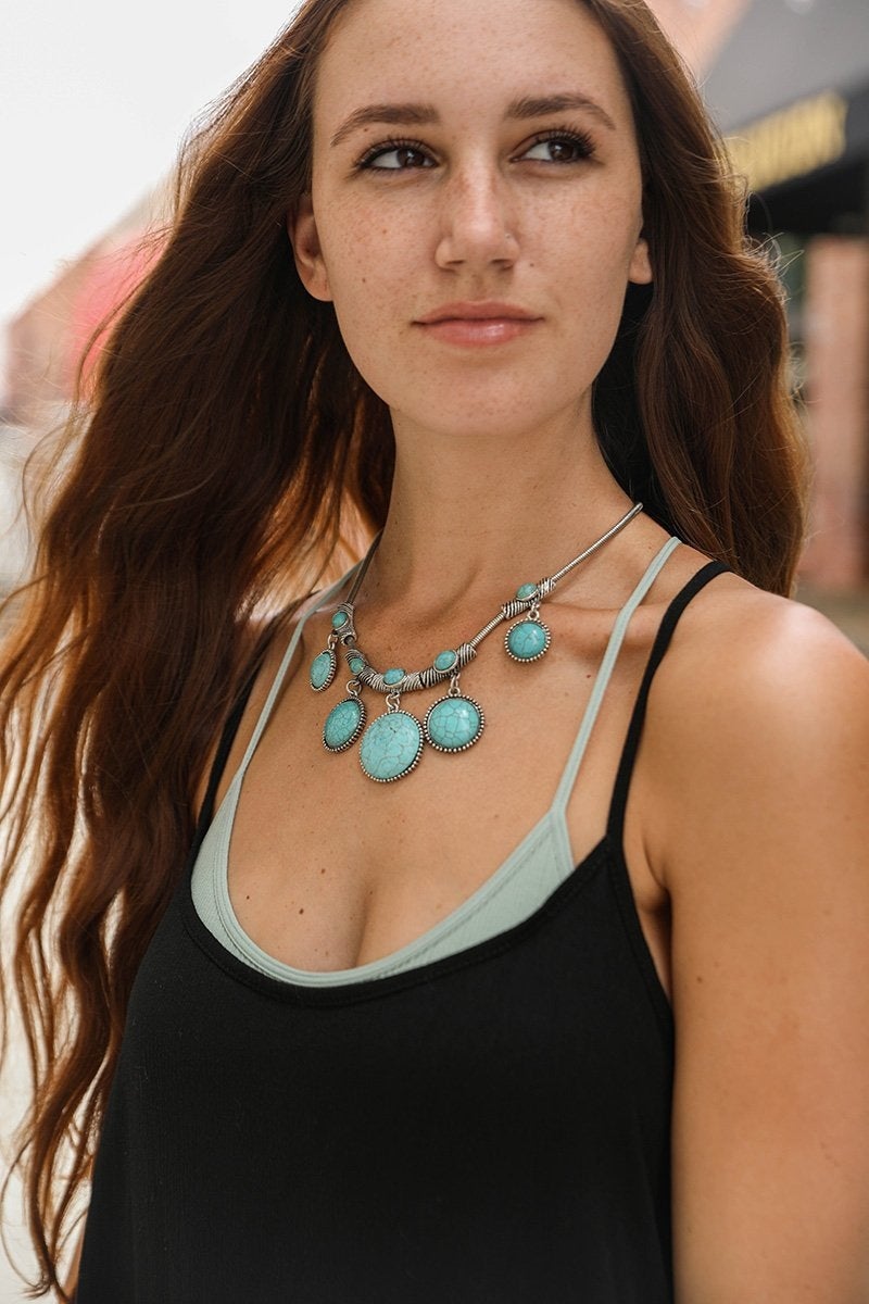 Turquoise Charm Link Necklace💙